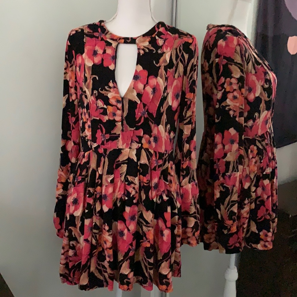 Free People Floral Mini Dress, Size 12